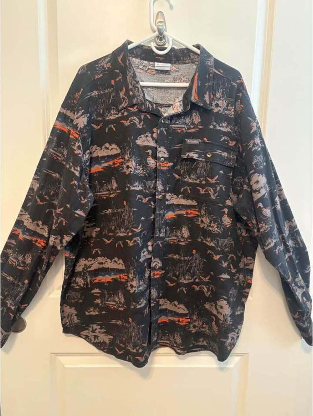 Columbia Men’s XXL Hunting Duck Print Long Sleeve Button Up Shirt Outdoor